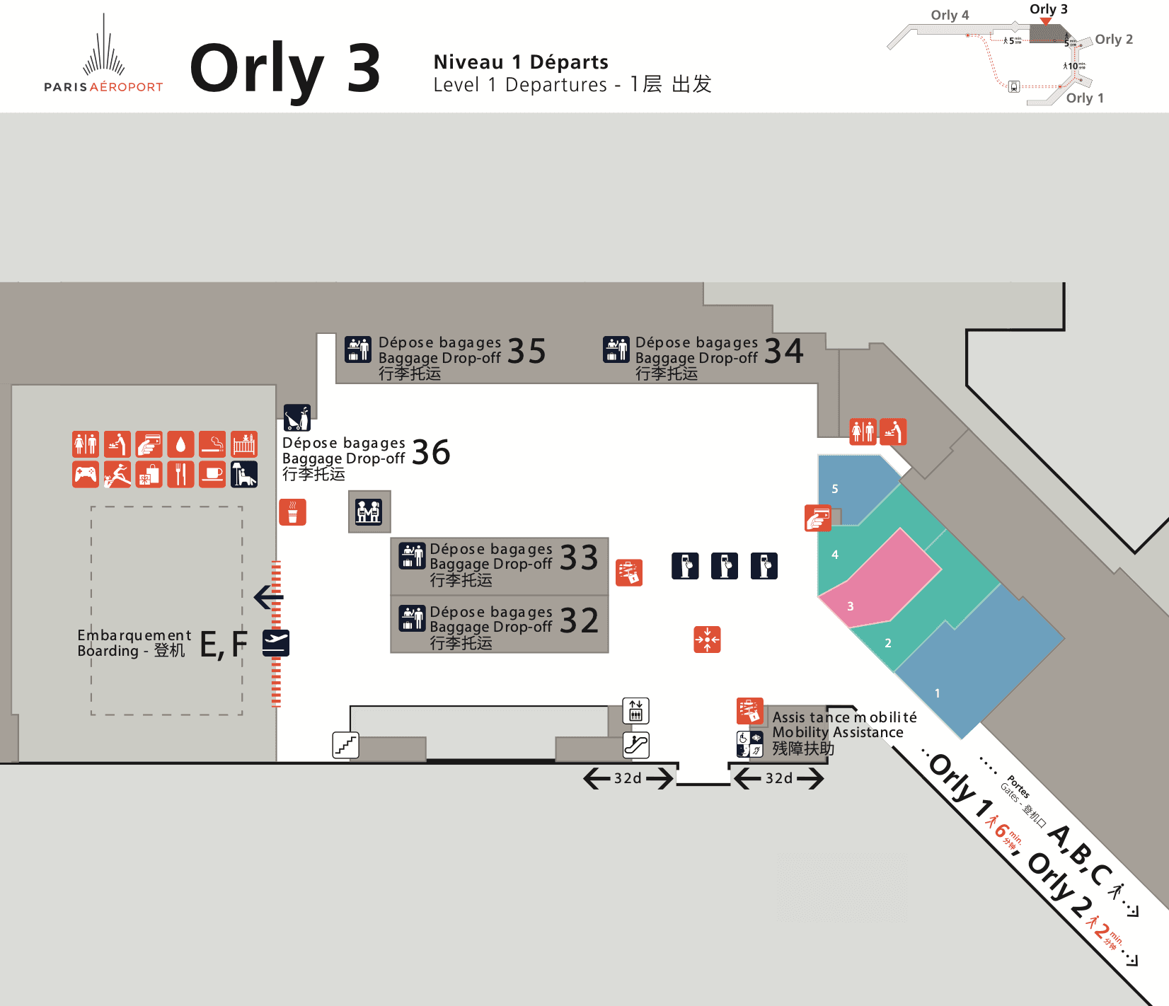 plan orly 3 niveau 1 départs